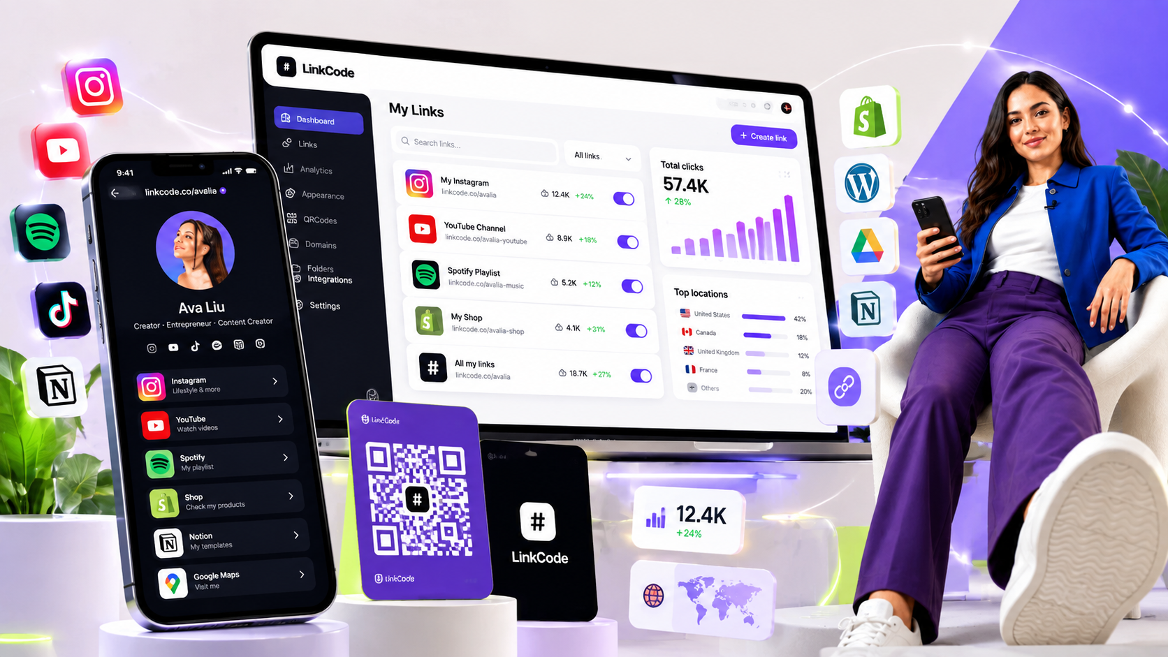 LinkCode — Plateforme de gestion de liens & identité numérique