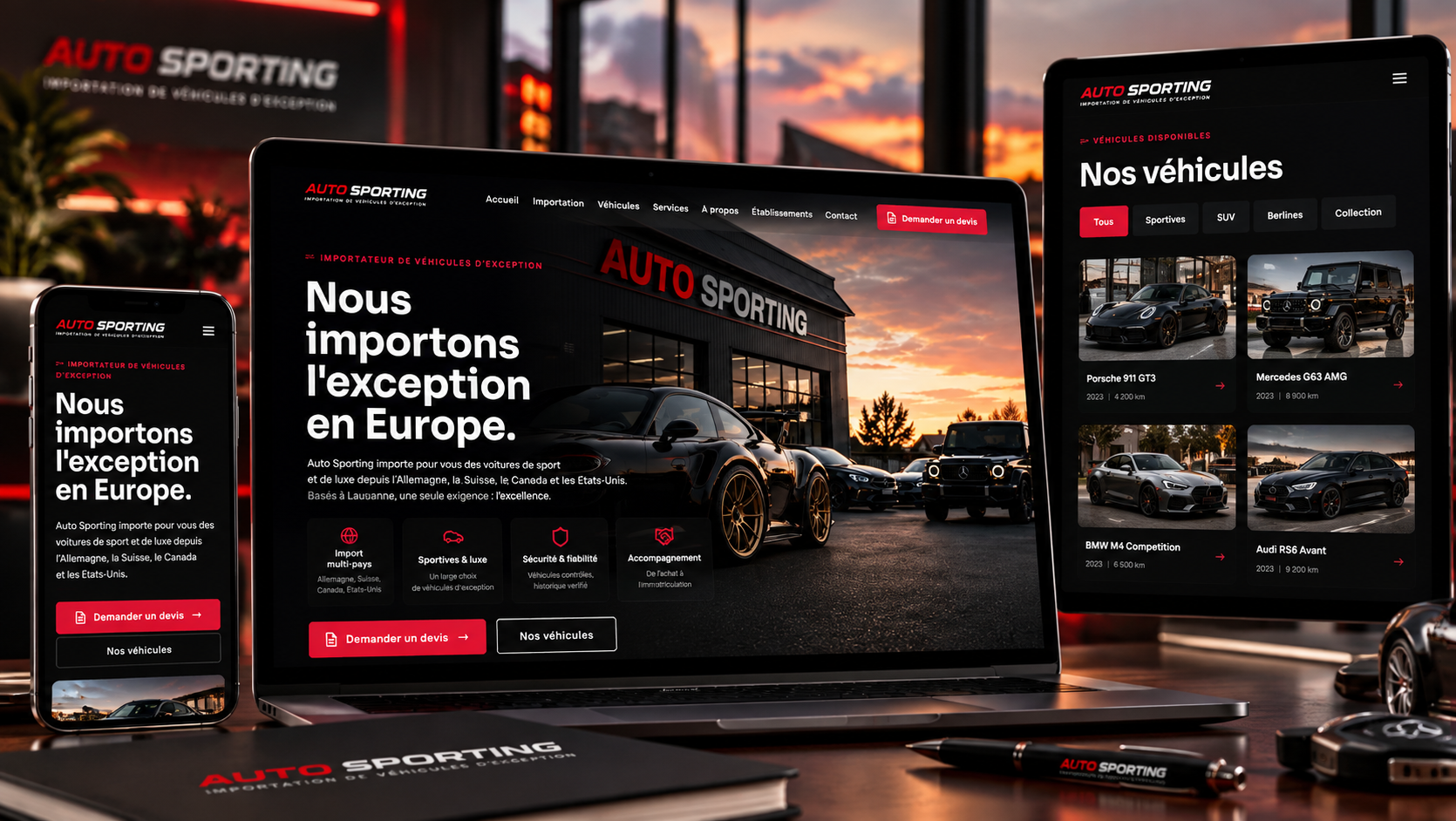 Auto Sporting — Plateforme digitale d’importation de véhicules premium