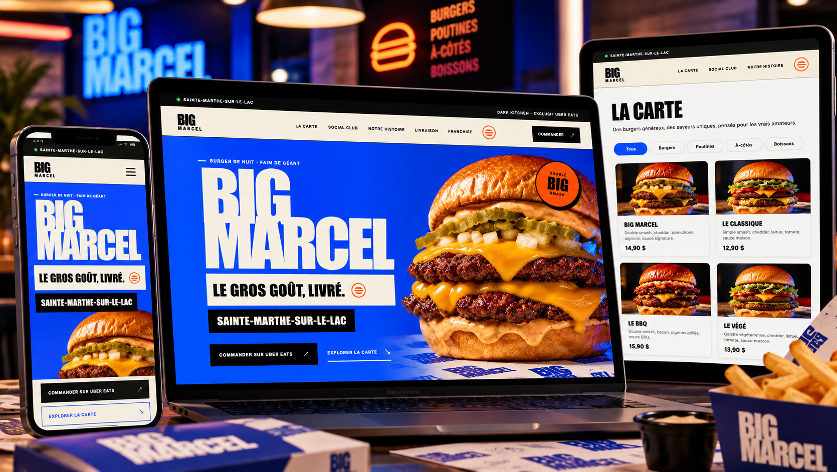 Big Marcel — Marque de burgers & expérience de commande digitale